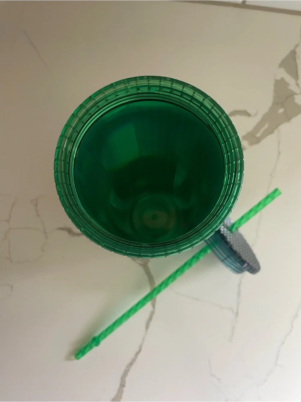Starbucks 2022 shiny emerald green grid mirror 24oz venti cup tumbler lid straw